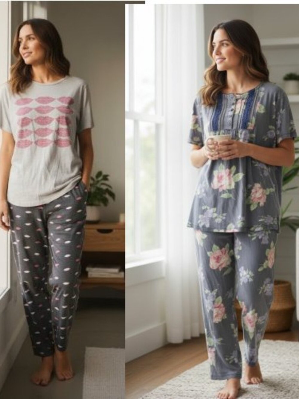 Lot of Short Sleeve Pajama Sets Ladies Medium 14-16 DREAMS & CO